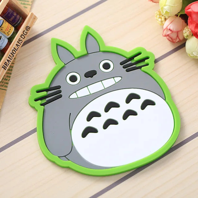 Color Cute Coaster Cartoon Silicone Dining Table Placemat Kitchen Accessories Mat Cup Bar Mug Cartoon Animal Drink Pads