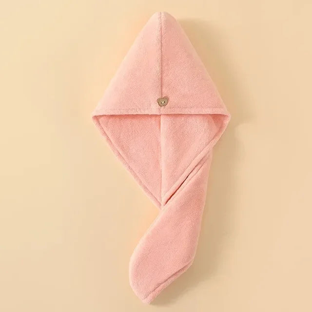 Purchase Products Microfiber Hair Towel Hair Cap With Button Feminine Bathroom Accessories Quick-drying Bathrobe Home Textile