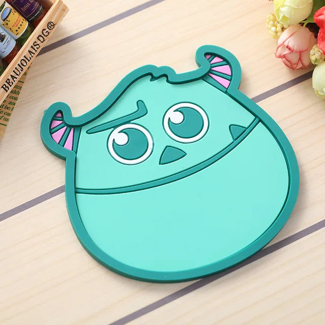 Color Cute Coaster Cartoon Silicone Dining Table Placemat Kitchen Accessories Mat Cup Bar Mug Cartoon Animal Drink Pads