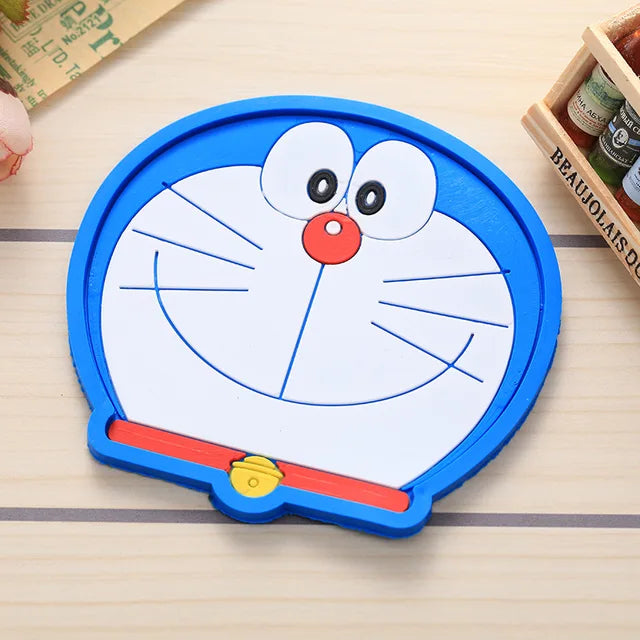 Color Cute Coaster Cartoon Silicone Dining Table Placemat Kitchen Accessories Mat Cup Bar Mug Cartoon Animal Drink Pads