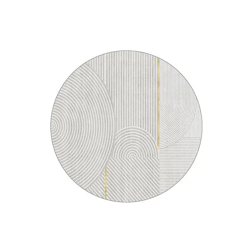 Light Luxury Round Carpet Abstract Bedroom Decor Rugs Dresser Computer Chair Non-slip Lounge Rug Home Balcony Soft Thick Carpets