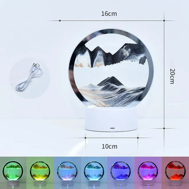 3D Moving Sand Art Picture Round Glass Deep Sea Sandscape Hourglass Quicksand Craft Flowing Sand Painting Office Home Decor Gift