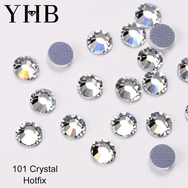 YHB High Quality Color Crystal AB Flatback Hotfix Rhinestones For Shoes Bags Fabric Garment Decoration DiY Jewelry Accessories