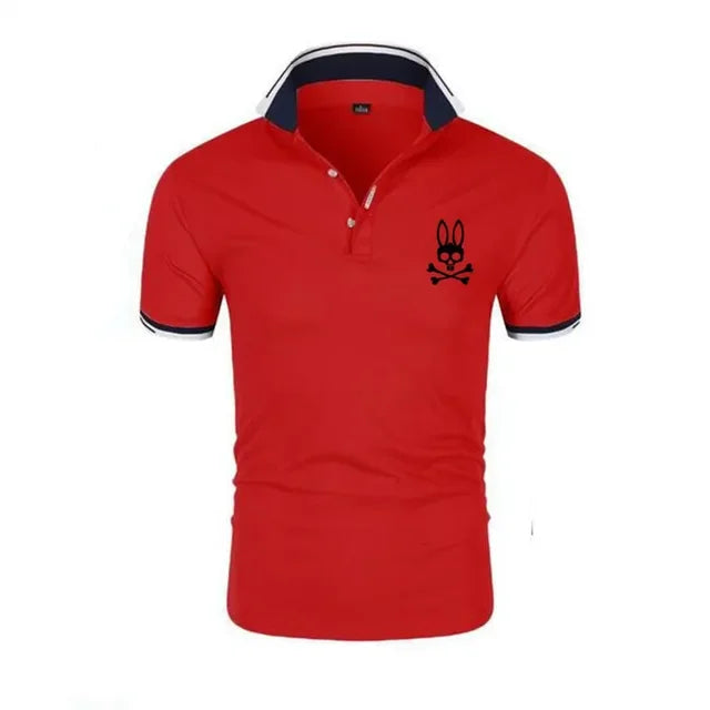 Psycho Bunny Polo Shirt Men Clothing Summer Fashion Lapel Breathable Casual Tees Tops Short Sleeve Hip Hop Men's Polos Shirts