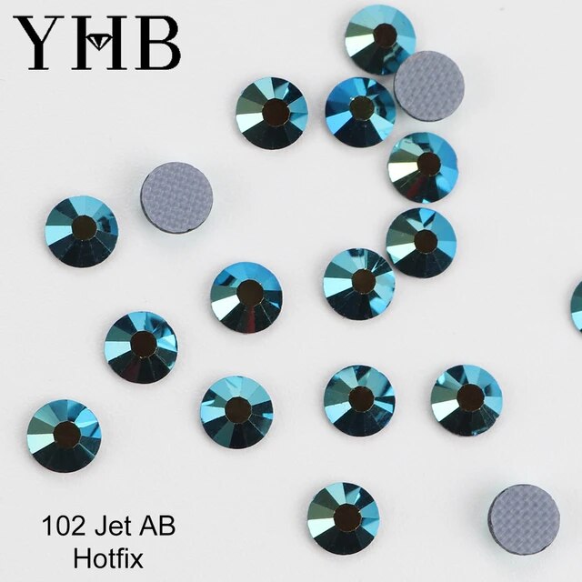 YHB High Quality Color Crystal AB Flatback Hotfix Rhinestones For Shoes Bags Fabric Garment Decoration DiY Jewelry Accessories