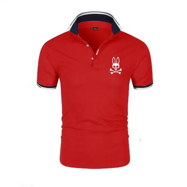 Psycho Bunny Polo Shirt Men Clothing Summer Fashion Lapel Breathable Casual Tees Tops Short Sleeve Hip Hop Men's Polos Shirts