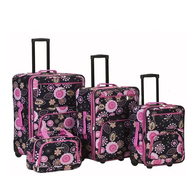 New Elegant Expandable 4-Piece Softside Luggage Set - Impulse F108 Luggage for Upscale Travel Needs & Outings.