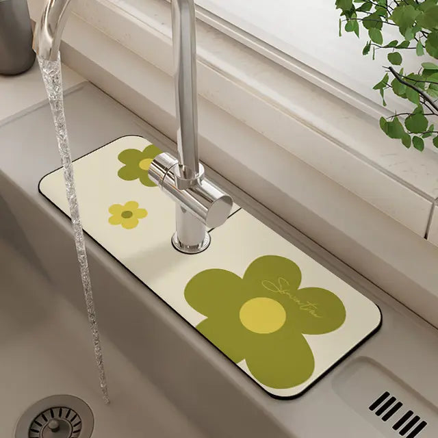 Classic Sink Faucet Drain Pad Table Mat Toilet Diatom Mud Absorbent Pad Non-slip Anti-mildew Mat for Kitchen Countertop Dining