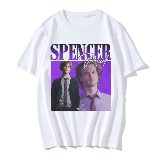 Summer Spencer Reid Print Cotton T-Shirts Streetwear New Men Women Fashion Short Sleeve T Shirt O-Neck Kids Tees Tops Clothing