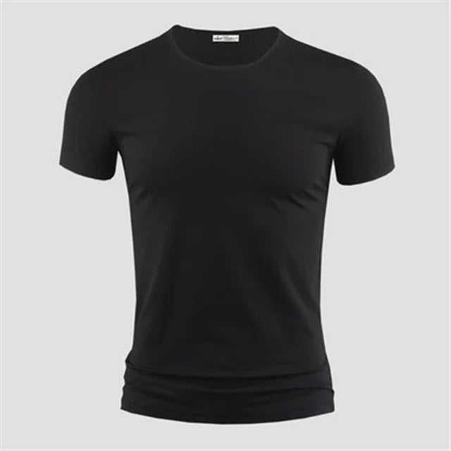 Men's T Shirt Pure Color V Collar Short Sleeved Tops Tees Men T-Shirt Black Tights Man T-Shirts Fitness For Male Clothes TDX01