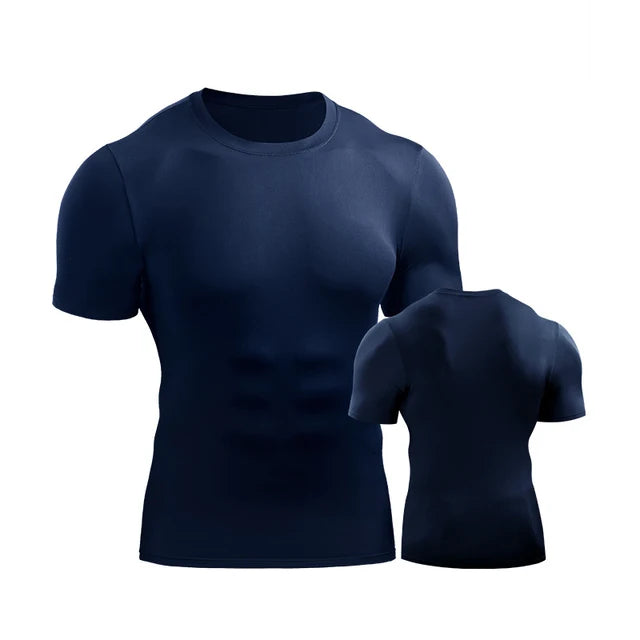 Running Shirt Men Short Sleeve Sport Workout Training Tshirt Tops Male Fitness Gym Shirt Men Male Sportswear Summer Mens T-shirt