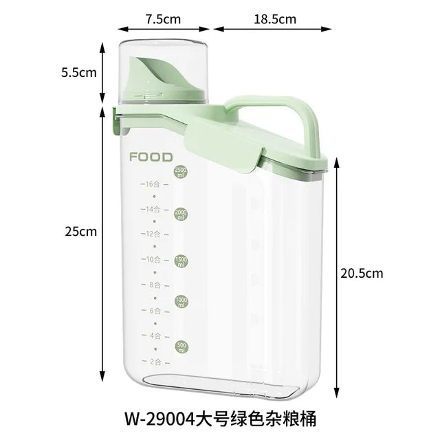 Rice Bucket with Measuring Cup Rice Storage Tank Moisture Proof Insect Proof Kitchen Items