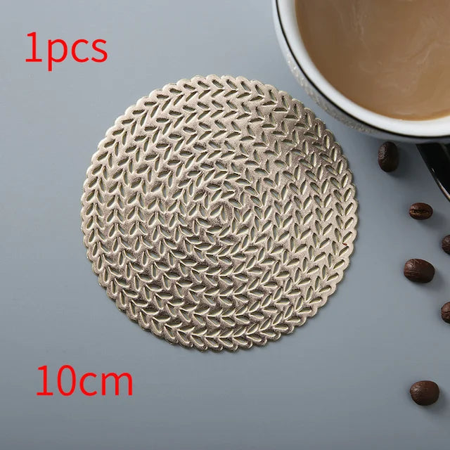 2/4/6pcs Heat Insulation Table Placemats Dining Table Mat Drink Cup Coasters Glasses Kitchen Mat PVC Non-Slip Hot Pad Placemat