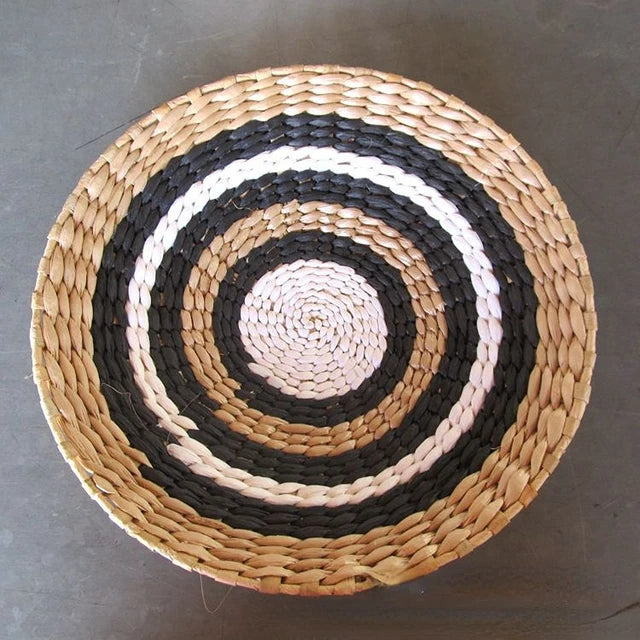 Creative Combination Wall Decoration Rattan Grass Weaving Straw Plate for Home Decor Livingroom Bedroom Background Decoration