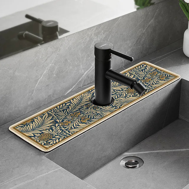 Classic Sink Faucet Drain Pad Table Mat Toilet Diatom Mud Absorbent Pad Non-slip Anti-mildew Mat for Kitchen Countertop Dining