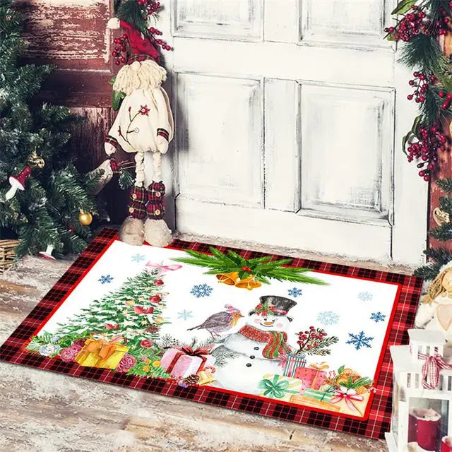 Christmas Entrance Door Mat Cartoon Dwarf Print Floor Mat Living Room Corridor Balcony Welcome Mat Christmas Home Decoration