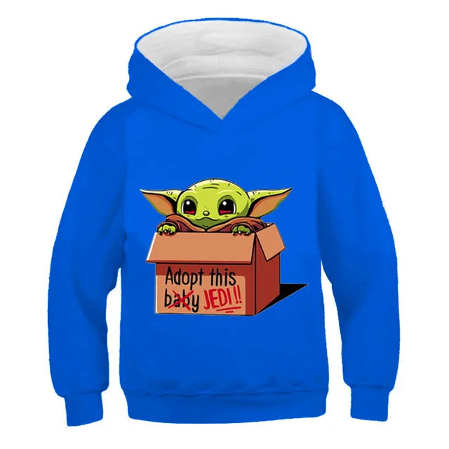 Kids Mandalorian Hoodies New Kids Print Baby Yoda Hoodie Baby Boy Clothes Winter Baby Boys And Girls Yoda Hoodie Sweatshirt Tops