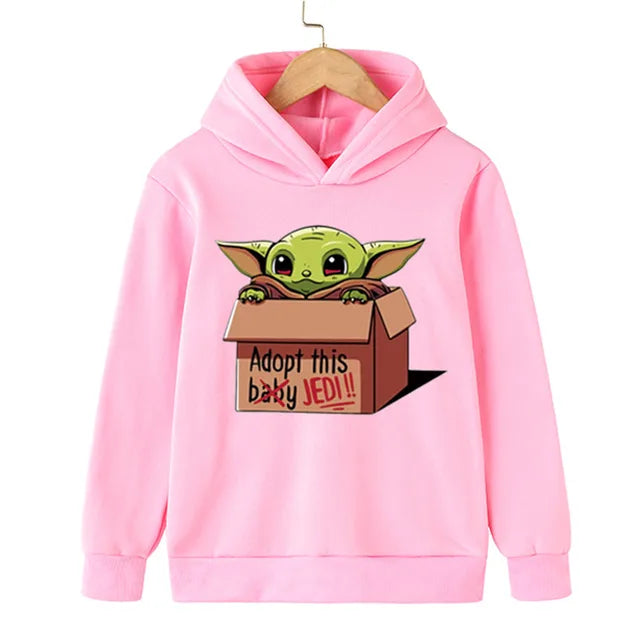 Kids Mandalorian Hoodies New Kids Print Baby Yoda Hoodie Baby Boy Clothes Winter Baby Boys And Girls Yoda Hoodie Sweatshirt Tops