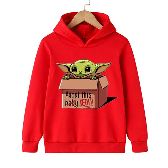 Kids Mandalorian Hoodies New Kids Print Baby Yoda Hoodie Baby Boy Clothes Winter Baby Boys And Girls Yoda Hoodie Sweatshirt Tops