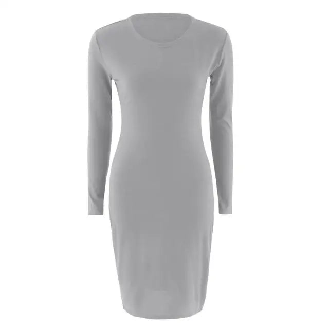 Womens Dress Vestido Summer Short Or Long Sleeve Slim Bodycon Dress Tunic Round Neck Casual Pencil Dress 2019 S-XL WDC1475