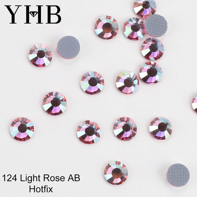 YHB High Quality Color Crystal AB Flatback Hotfix Rhinestones For Shoes Bags Fabric Garment Decoration DiY Jewelry Accessories