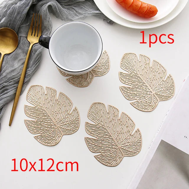 2/4/6pcs Heat Insulation Table Placemats Dining Table Mat Drink Cup Coasters Glasses Kitchen Mat PVC Non-Slip Hot Pad Placemat