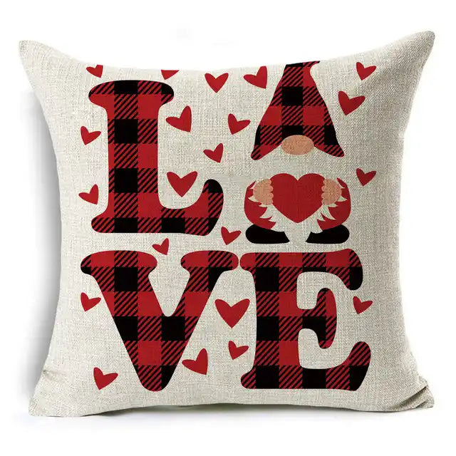 New Pillowcase Cartoon plaid Cushion Cover Throw Linen Pillow Case Merry Christmas Gifts Home Office Living Room 45x45cm