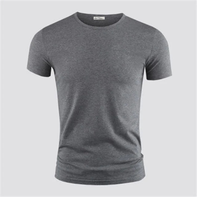 Men's T Shirt Pure Color V Collar Short Sleeved Tops Tees Men T-Shirt Black Tights Man T-Shirts Fitness For Male Clothes TDX01