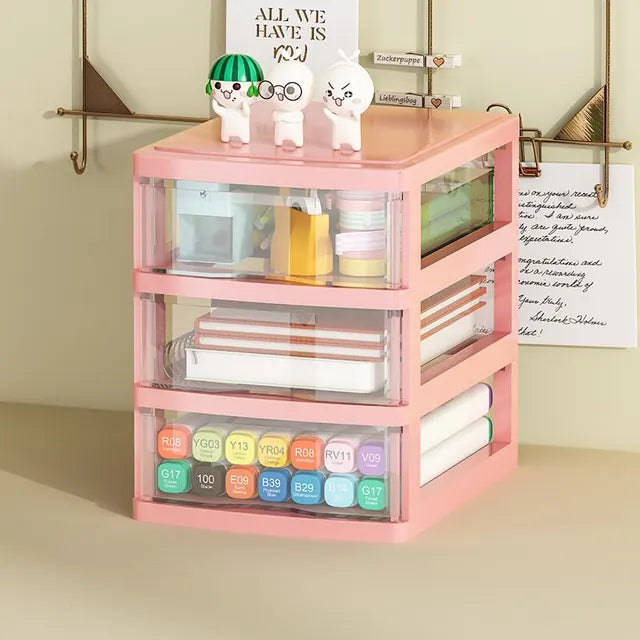 Desktop Storage Box Drawer Type Storage Cabinet Office Desk Storage Box Cosmetics Box Stationery Debris Storage Rack