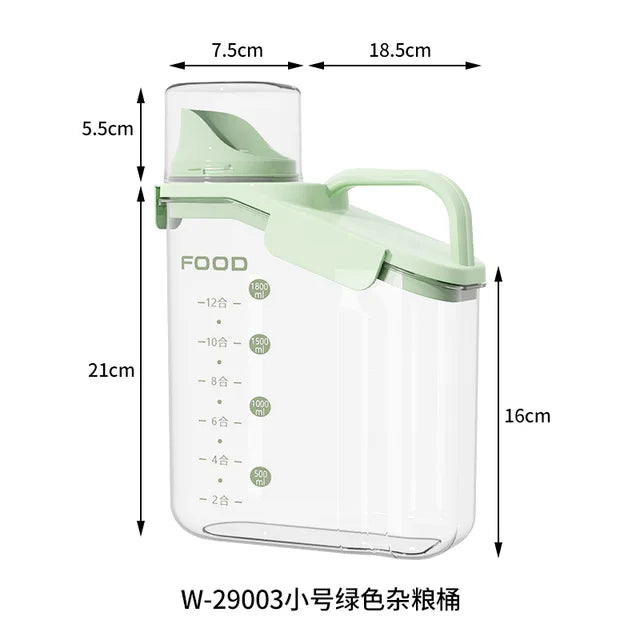 Rice Bucket with Measuring Cup Rice Storage Tank Moisture Proof Insect Proof Kitchen Items