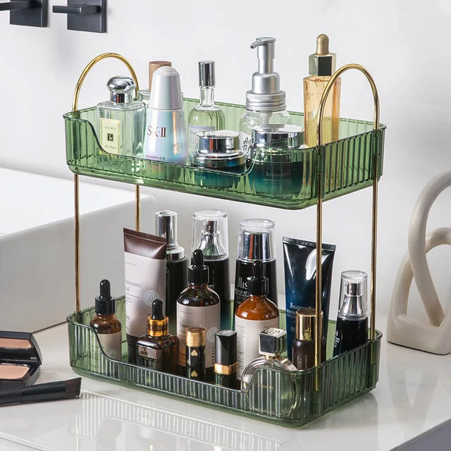 Bathroom Corner Storage Organizer Shelf Home Makeup Skincare Shampoo Lipstick Tabletop Holder Cosmetic Desk Kitchen Rack