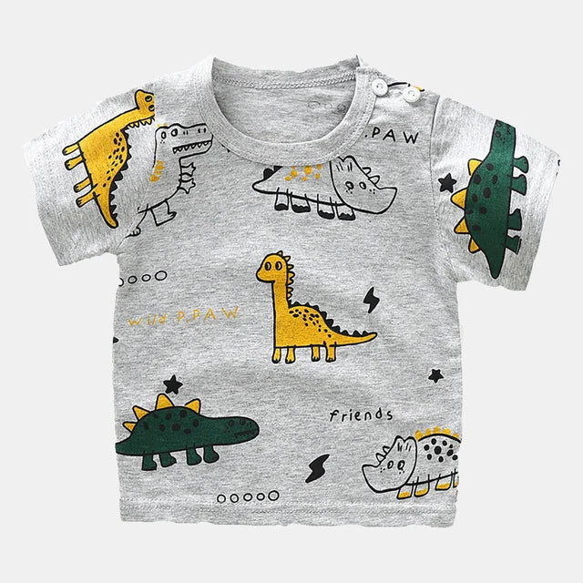 Children's Clothing T-Shirt Kids Clothes Boys Girls Summer Cartoon Tops Short Sleeve Clothes 100% Cotton Baby Clothing