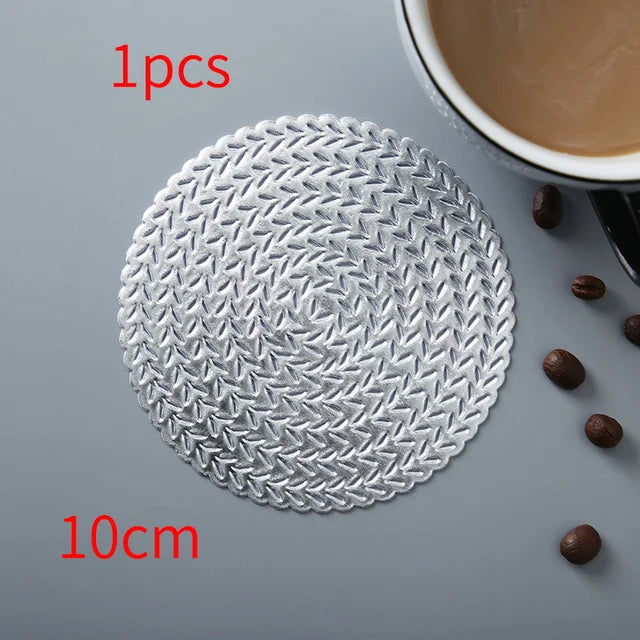 2/4/6pcs Heat Insulation Table Placemats Dining Table Mat Drink Cup Coasters Glasses Kitchen Mat PVC Non-Slip Hot Pad Placemat