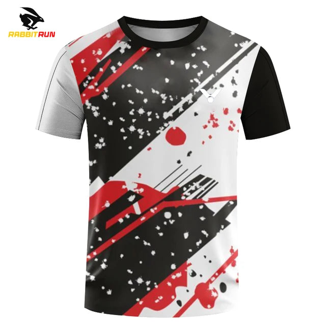 Men's T Shirt Summer Outdoor Sports Fitness Short-sleeved Fashion O-neck Oversized T-Shirt badminton Table tennis Run Top