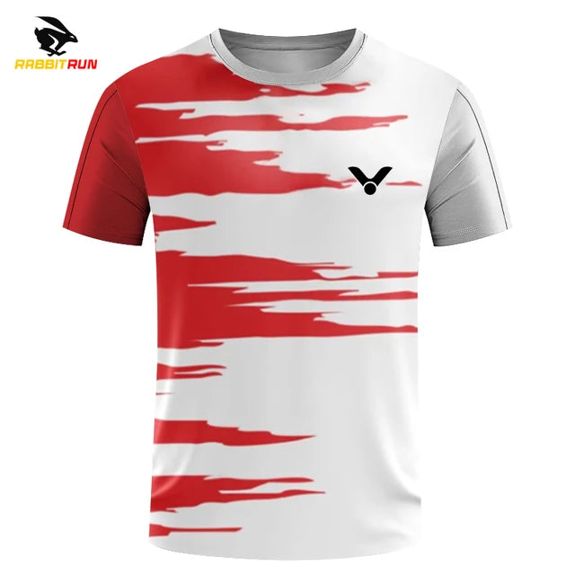 Men's T Shirt Summer Outdoor Sports Fitness Short-sleeved Fashion O-neck Oversized T-Shirt badminton Table tennis Run Top