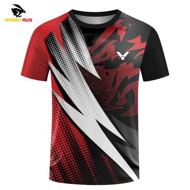 Men's T Shirt Summer Outdoor Sports Fitness Short-sleeved Fashion O-neck Oversized T-Shirt badminton Table tennis Run Top