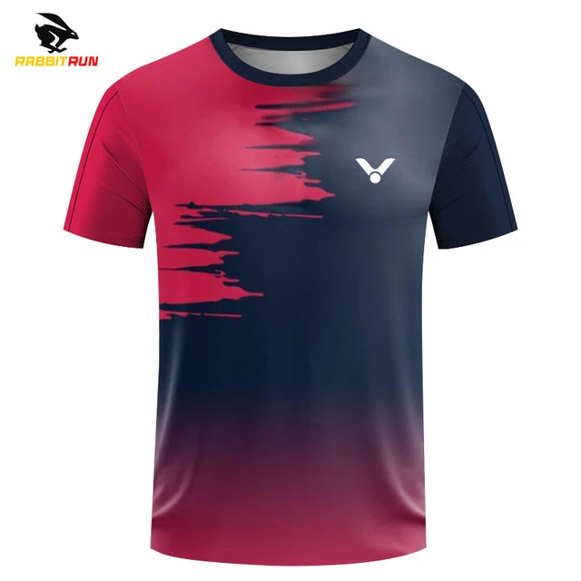 Men's T Shirt Summer Outdoor Sports Fitness Short-sleeved Fashion O-neck Oversized T-Shirt badminton Table tennis Run Top