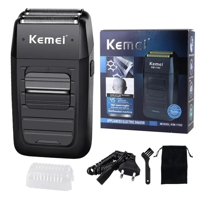 KEMEI Compact Rechargeable Lithium Ion Shaver Kit,Foil Professional Electric Shaver for Men