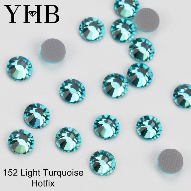 YHB High Quality Blue Flatback Hotfix Rhinestones For Shoes Bags Nails Crafts Fabric Garment Decoration DiY Jewelry Accessories