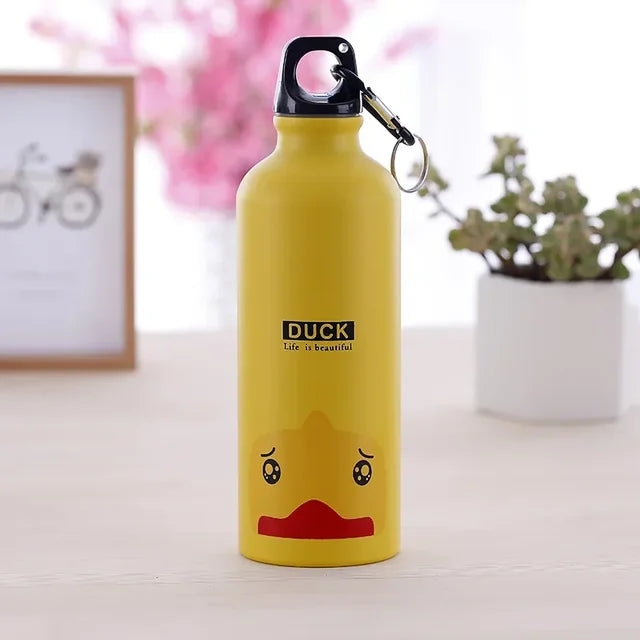 1 Pc 500ML Lovely Animal Pattern Vacuum Thermos for Women Kids Water Coffee Bottle Carabiner Sport Child Vacuum Flask