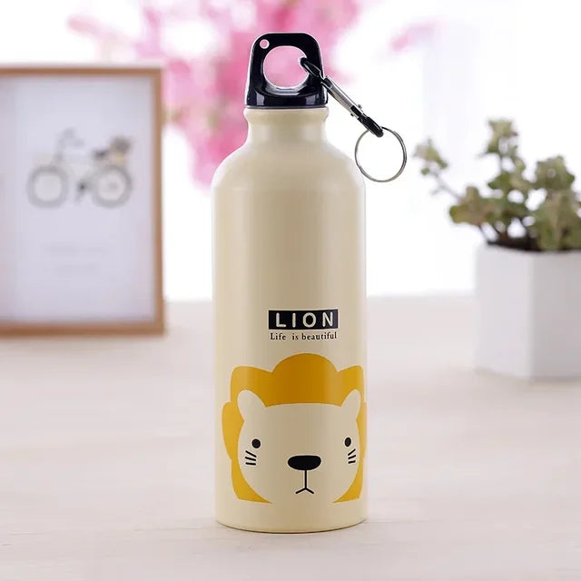 1 Pc 500ML Lovely Animal Pattern Vacuum Thermos for Women Kids Water Coffee Bottle Carabiner Sport Child Vacuum Flask