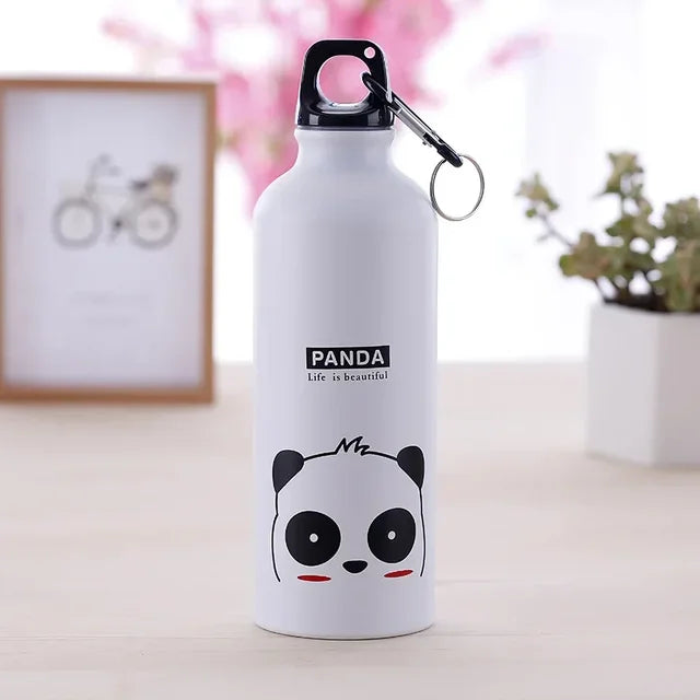 1 Pc 500ML Lovely Animal Pattern Vacuum Thermos for Women Kids Water Coffee Bottle Carabiner Sport Child Vacuum Flask