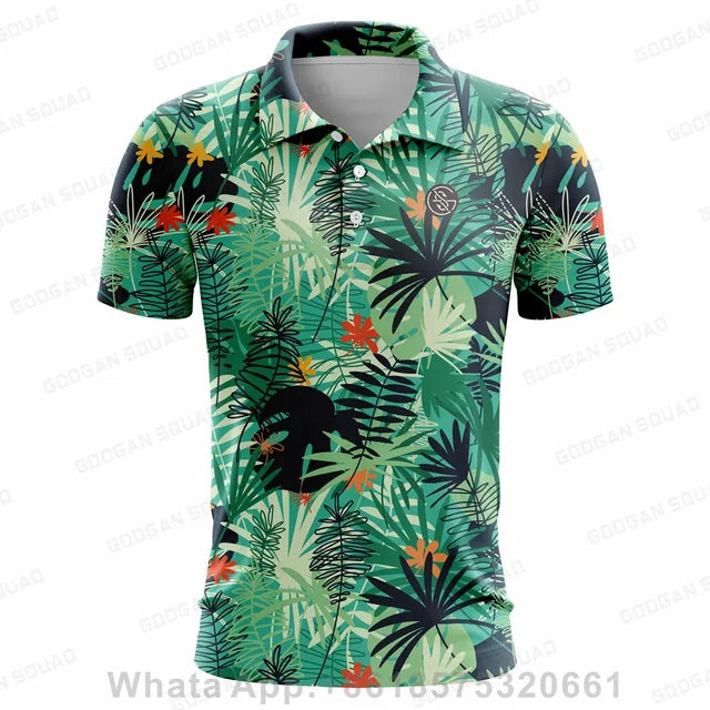 Summer Casual T-shirts Mens Short Sleeve Polo Shirts Lapel Button Work Clothing Shirts Quick Dry Tee Sports Golf T-shirt 2023