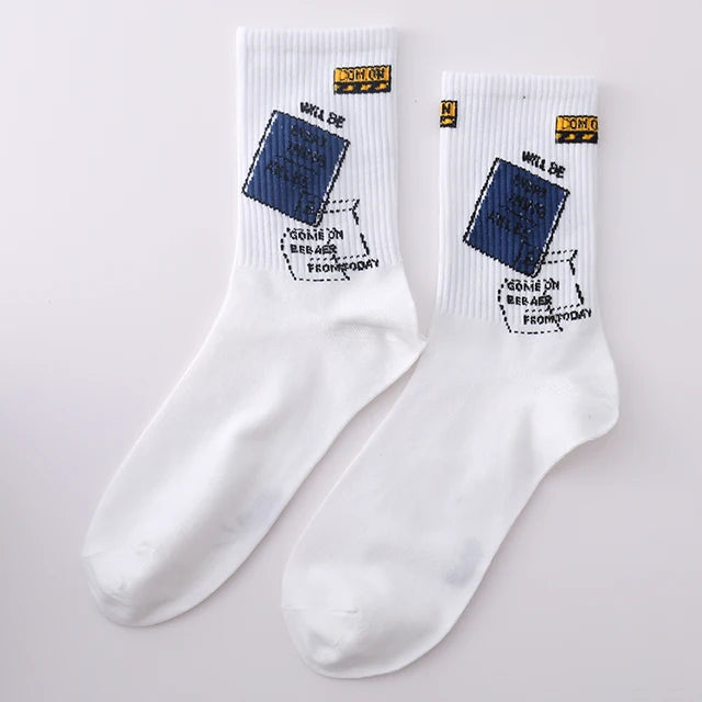 Ins Style Basketball Men Socks Cotton Hip-hop Female Sports Socks High Quality Harajuku Cool Funny Socks For Men And Women Socks