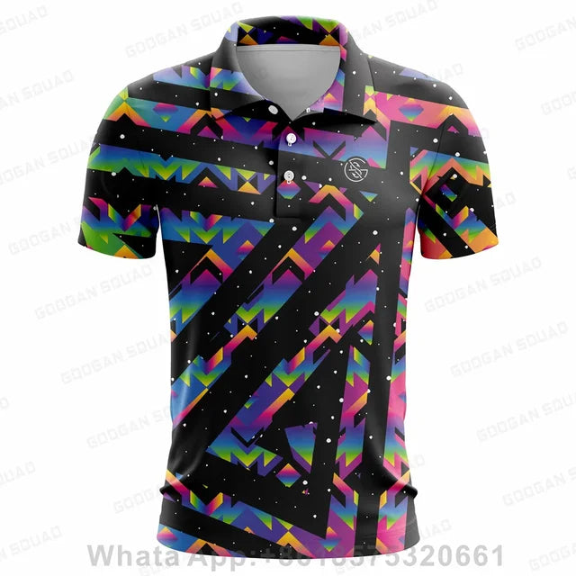 Summer Casual T-shirts Mens Short Sleeve Polo Shirts Lapel Button Work Clothing Shirts Quick Dry Tee Sports Golf T-shirt 2023