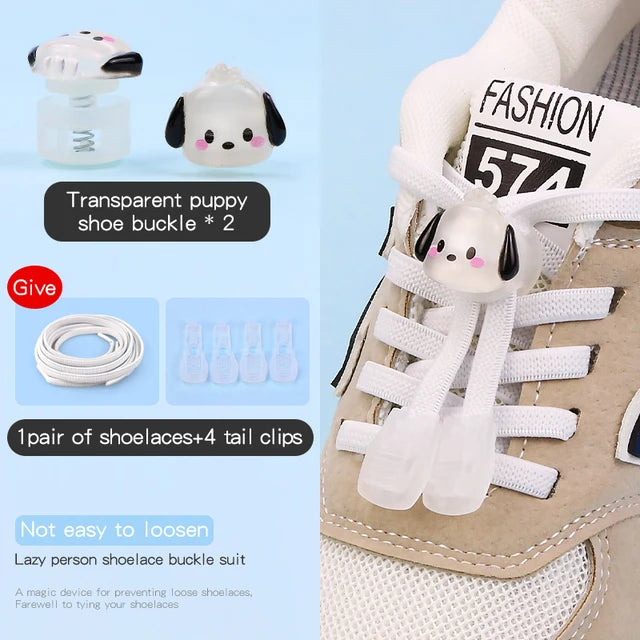 26 Cartoon Pattern No Tie Elastic Shoelaces For Kids Children Sneaker Quick Lazy Shoe Lace Cute Printed Locks Shoe Accessories