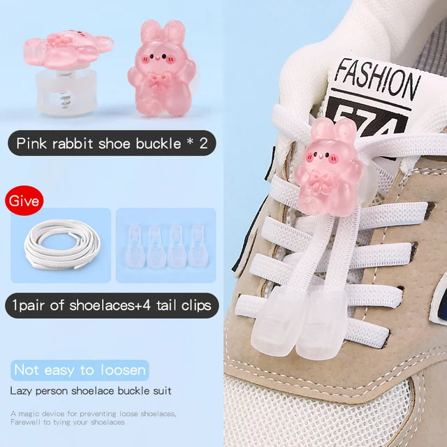 26 Cartoon Pattern No Tie Elastic Shoelaces For Kids Children Sneaker Quick Lazy Shoe Lace Cute Printed Locks Shoe Accessories