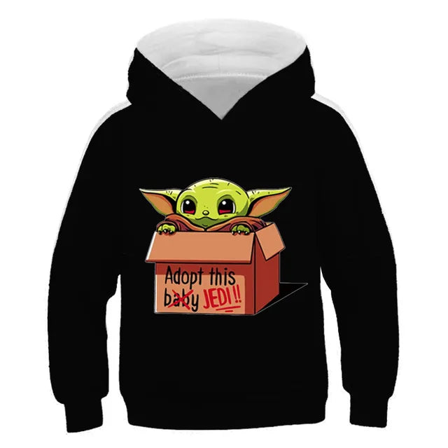 Kids Mandalorian Hoodies New Kids Print Baby Yoda Hoodie Baby Boy Clothes Winter Baby Boys And Girls Yoda Hoodie Sweatshirt Tops