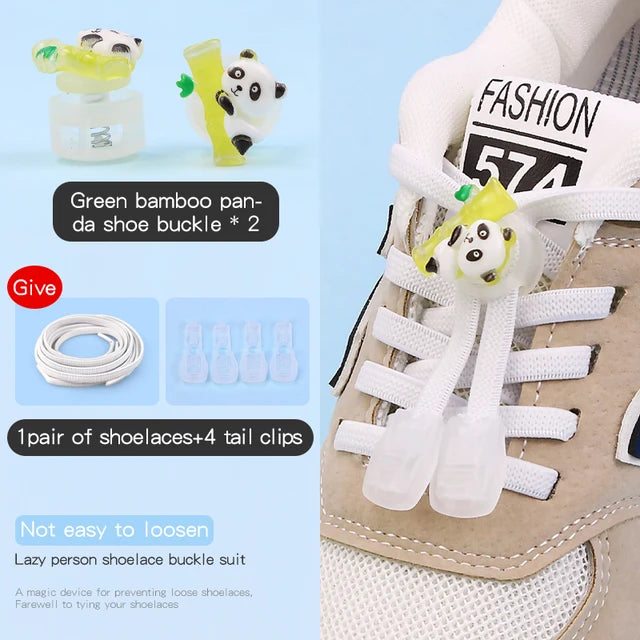 26 Cartoon Pattern No Tie Elastic Shoelaces For Kids Children Sneaker Quick Lazy Shoe Lace Cute Printed Locks Shoe Accessories