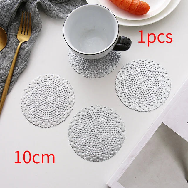 1/2/6pcs Drink Cup Coasters Glasses Kitchen Mat PVC Placemat Hot Pad Table Placemats Dining Table Mat Heat Insulation Non-Slip